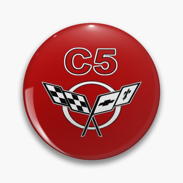 Item preview, CLASSIC C5 MUSCLE CAR CROSSED FLAGS BADGE EMBLEM, VINTAGE VETTE designed and sold by classic car craze.