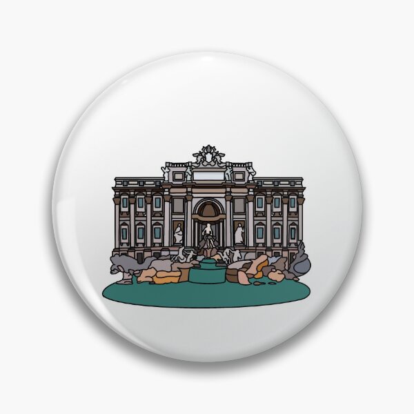 Item preview, Trevi Fountain Sticker | Postcards from Rome Collection designed and sold by PinkPeelUK.