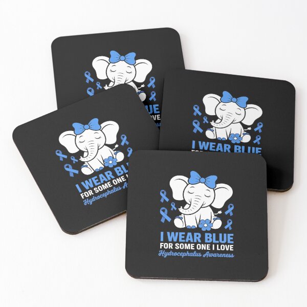 Item preview, Hydrocephalus Awareness Blue Ribbon Cute Elephant Support designed and sold by BlassmausArt.