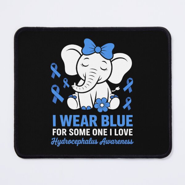 Item preview, Hydrocephalus Awareness Blue Ribbon Cute Elephant Support designed and sold by BlassmausArt.