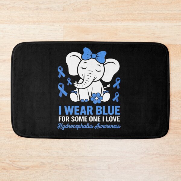 Item preview, Hydrocephalus Awareness Blue Ribbon Cute Elephant Support designed and sold by BlassmausArt.