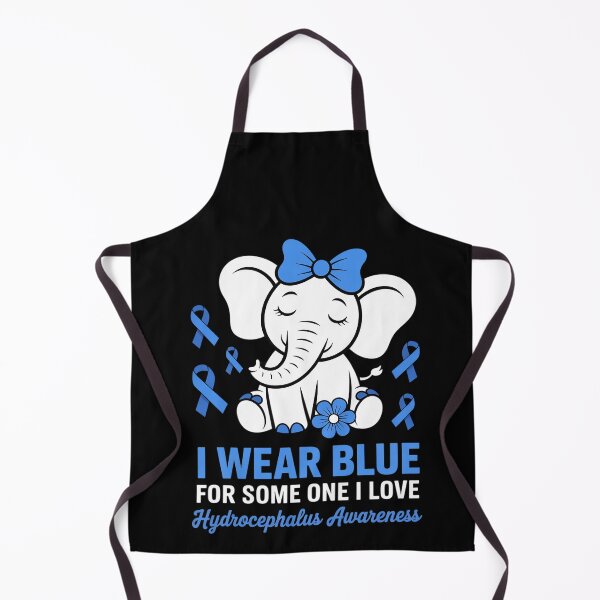 Item preview, Hydrocephalus Awareness Blue Ribbon Cute Elephant Support designed and sold by BlassmausArt.