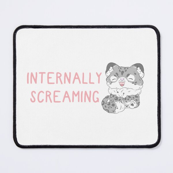 Item preview, internally screaming happy snow leopard designed and sold by mind over morgan .