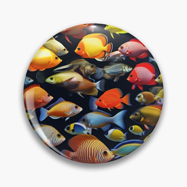 Item preview, Vibrant Tropical Fish Collection on Dark Background designed and sold by CASASIS_MERCH.