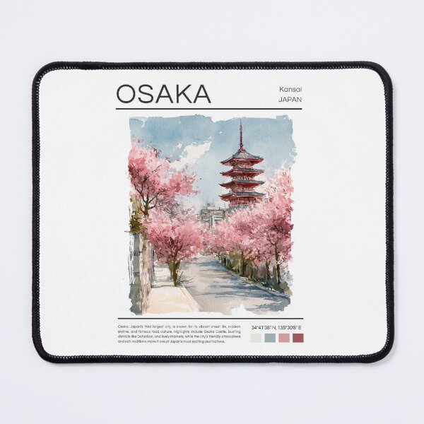Item preview, A Watercolor Travel Print of Osaka - Japan designed and sold by StudioRedKoala.