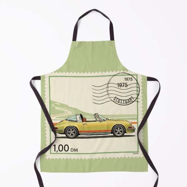 Item preview, Porsche 911 Targa 1975 Classic German Sports Car Vintage Stamp Art designed and sold by Motorline44.
