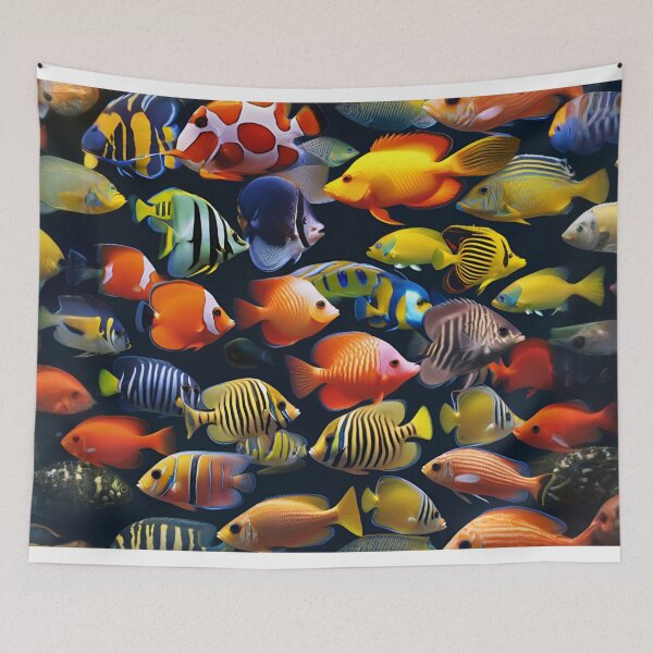 Item preview, Exotic Striped and Spotted Reef Fish Mosaic designed and sold by CASASIS_MERCH.