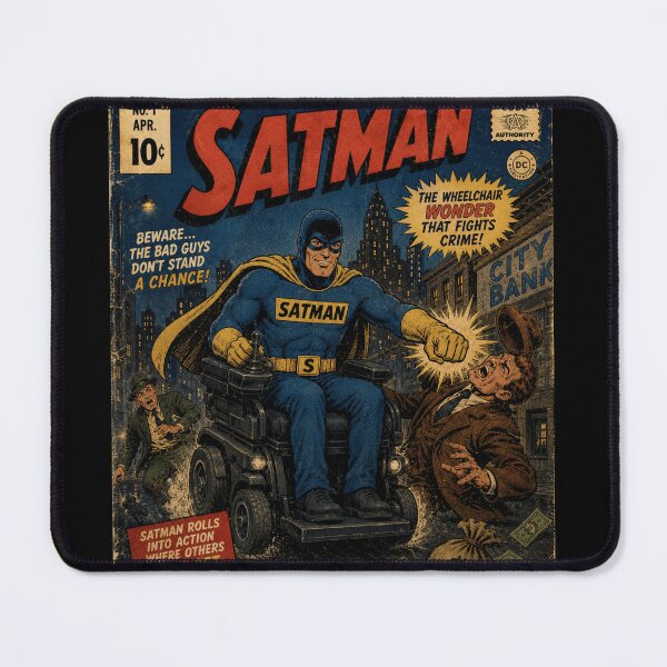 Item preview, SatMan Wheelchair Humor designed and sold by ttuniques.