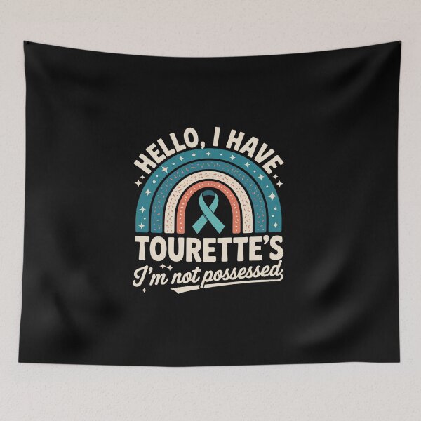 Item preview, I Have Tourette's Syndrome Awareness Teal Ribbon Rainbow designed and sold by BlassmausArt.
