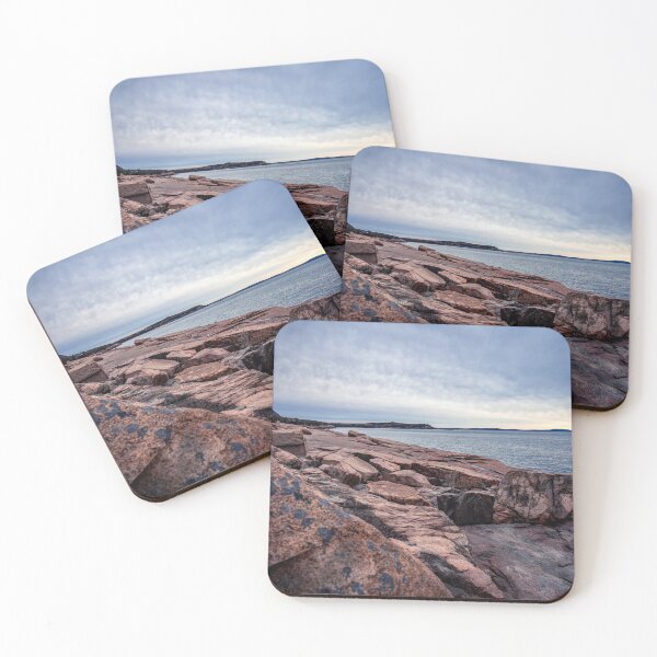 Item preview, Acadia National Park Granite Coast at Dusk | Maine Stormy Seascape Photo Print designed and sold by MDCCo.