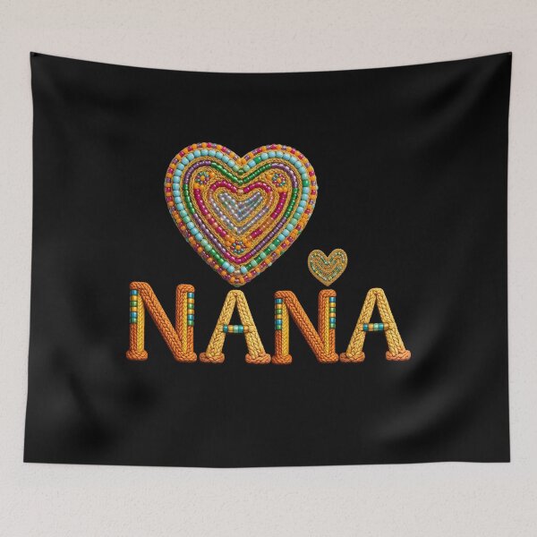 Item preview, Nana Beaded Heart Design - Colorful Grandma Gift - Unique Mother's Day Apparel & Decor designed and sold by Lozarux.