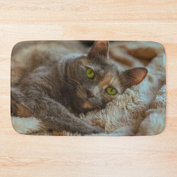 Item preview, Tortoiseshell Cat Portrait | Green Eyes Cozy Cat Photo Print designed and sold by MDCCo.