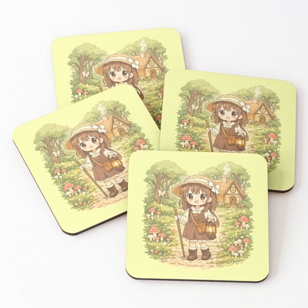 Item preview, Anime Cute Girl Lost But Cozy Forest Adventure Aesthetic Design for Introverts and Cottagecore Lovers designed and sold by Im-Ara.