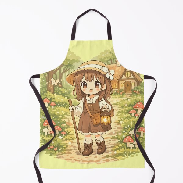 Item preview, Anime Cute Girl Lost But Cozy Forest Adventure Aesthetic Design for Introverts and Cottagecore Lovers designed and sold by Im-Ara.