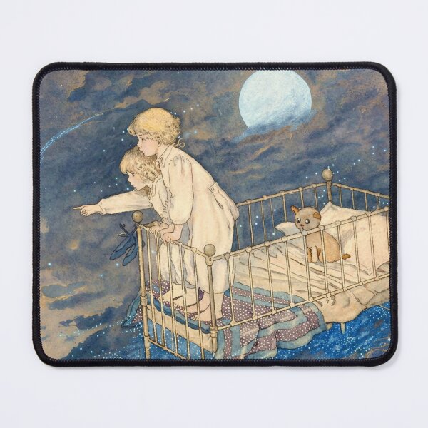 Item preview, Art Nouveau Illustration Dreamy Children Moon Scene for Fantasy Art Lovers designed and sold by RickE.