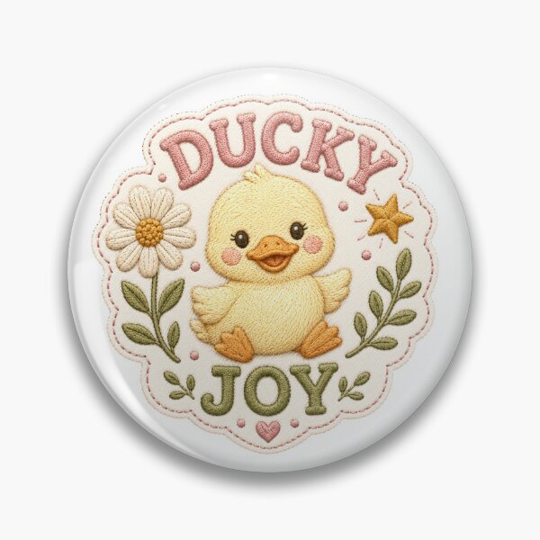 Item preview, Adorable duckling embroidered with daisy flower by Ducky Joy designed and sold by FusiTink.