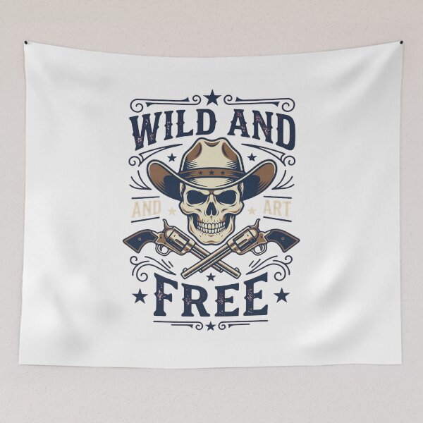 Item preview, Wild and Free Cowboy Skull designed and sold by Mr-AShop.