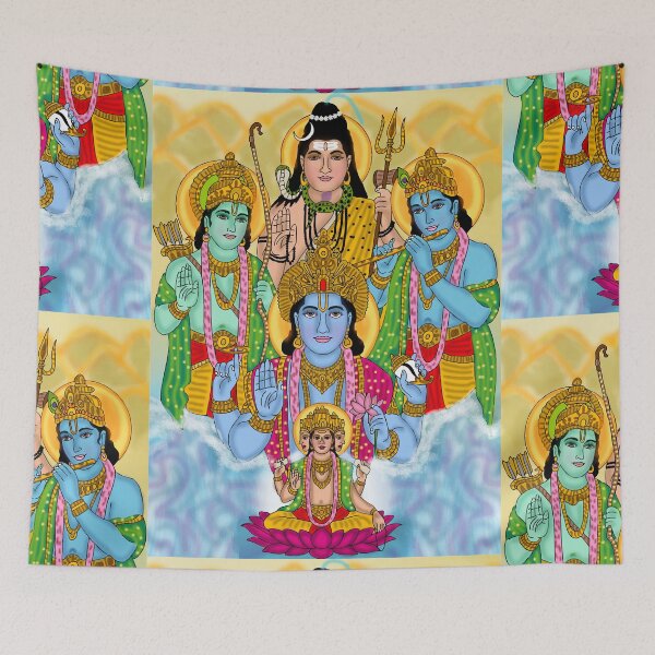 Item preview, Lord Vishnu Divine Cosmic Protector Spiritual Hindu Artwork designed and sold by Harshit_Digital_Arts.
