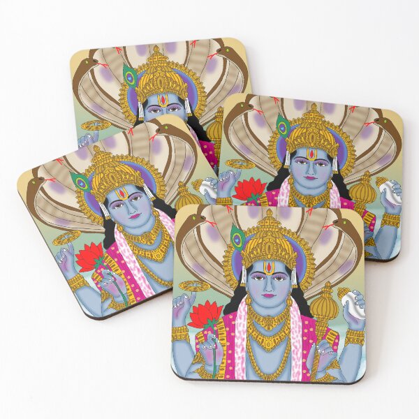 Item preview, Lord Vishnu Spiritual Hindu Mythology Digital Painting designed and sold by Harshit_Digital_Arts.