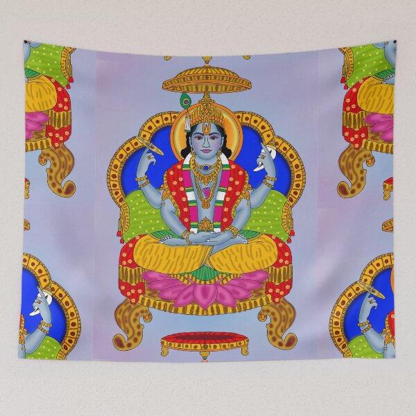 Item preview, Divine Lord Vishnu Sacred Indian Spiritual Artwork designed and sold by Harshit_Digital_Arts.