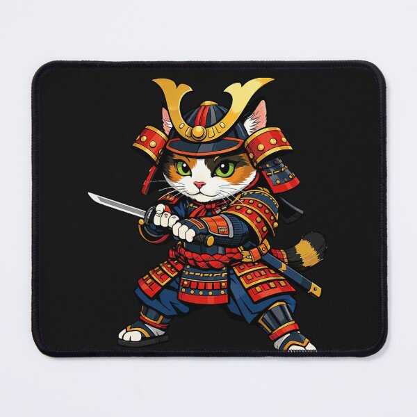 Item preview, Cute Calico Cat Samurai Warrior Katana Japan designed and sold by Tsugraf Designs.