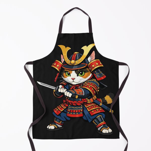 Item preview, Cute Calico Cat Samurai Warrior Katana Japan designed and sold by Tsugraf Designs.