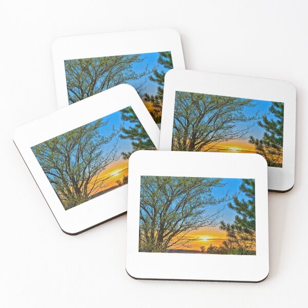 Item preview, Golden Horizon Through the Trees | Inspirational Nature Sunset Wall Art Photography designed and sold by EACS Photo.