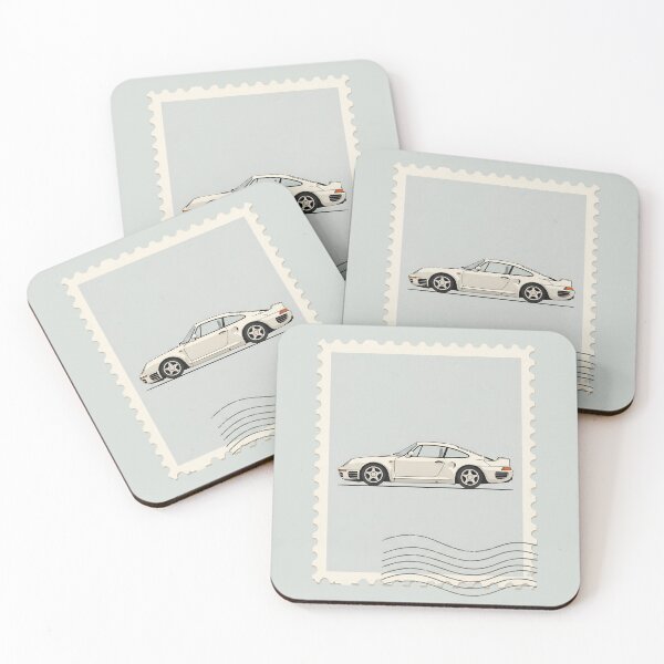 Item preview, Porsche 959 Supercar Legend Vintage Postage Stamp Art designed and sold by Motorline44.
