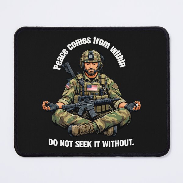 Item preview, Soldier Meditating Tactical Calm Reflection designed and sold by Tsugraf Designs.