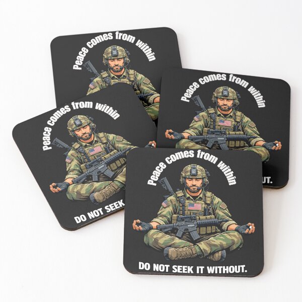 Item preview, Soldier Meditating Tactical Calm Reflection designed and sold by Tsugraf Designs.