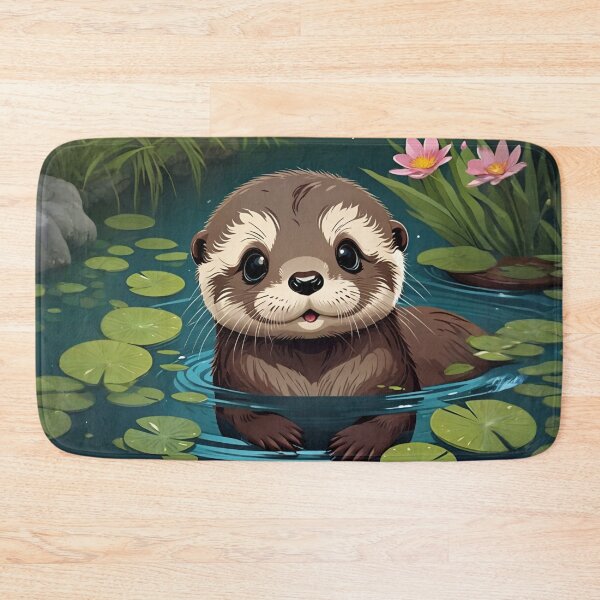 Item preview, Adorable Baby Otter Floating Among Lily Pads designed and sold by CASASIS_MERCH.