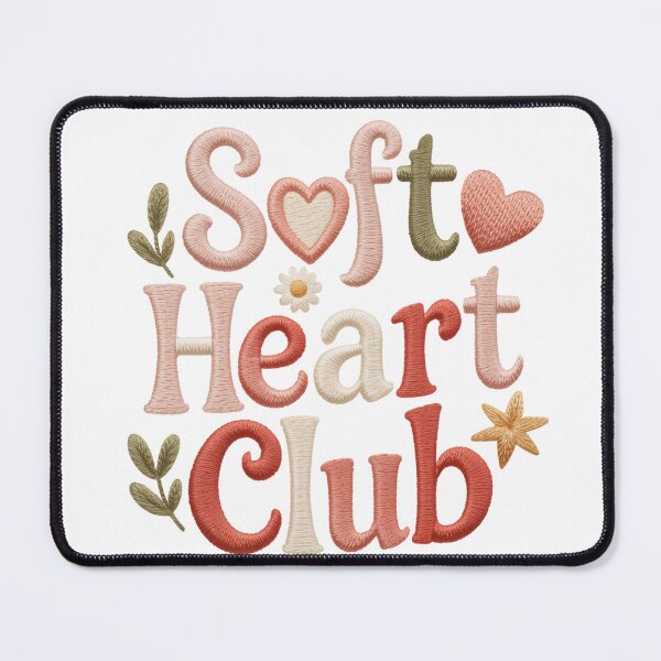 Item preview, Adorable embroidered typography design from the Soft Heart Club designed and sold by FusiTink.