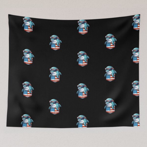 Item preview, Funny Dolphin 4th July USA Flag America Boys Girls Kids designed and sold by rafaeltto.