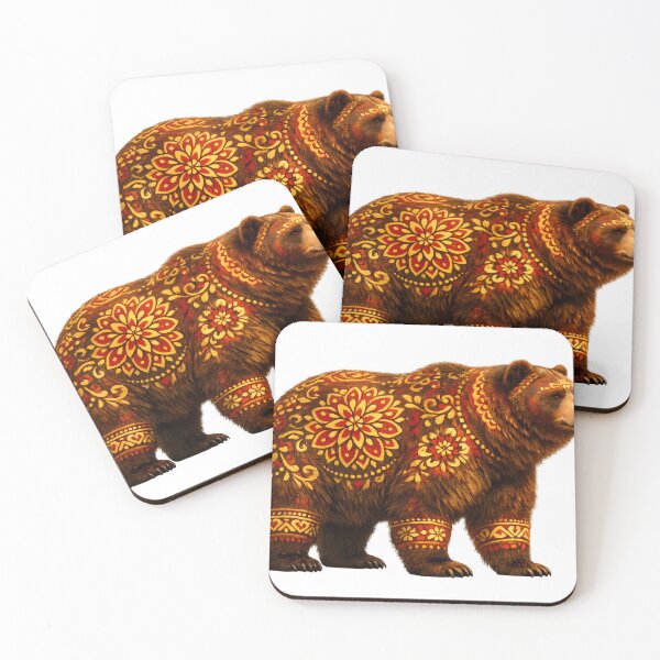 Item preview, Nordic Bear Folk Art 3D Volumetric Illustration designed and sold by LainCellJapan.