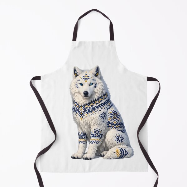 Item preview, Arctic Wolf Scandinavian Folk Art 3D Illustration designed and sold by LainCellJapan.