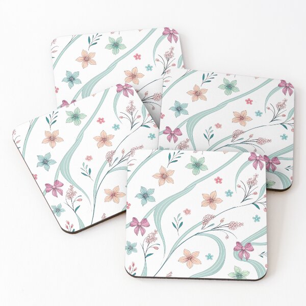 Item preview, Whimsical Pastel Floral & Bows Pattern designed and sold by VibranPalette.