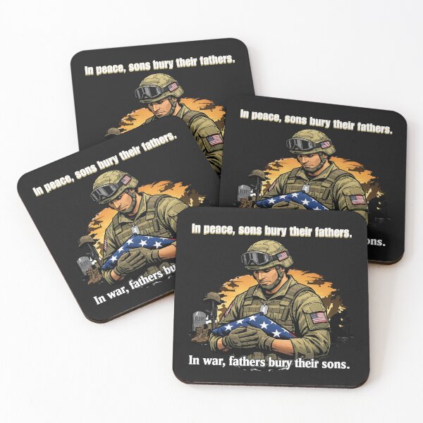 Item preview, In War Fathers Bury Sons Military Remembrance designed and sold by Tsugraf Designs.