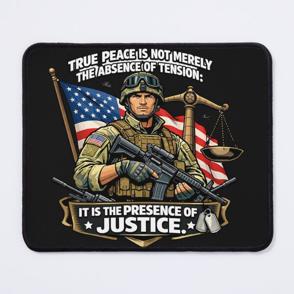 Item preview, True Peace Justice Soldier American Flag Military designed and sold by Tsugraf Designs.