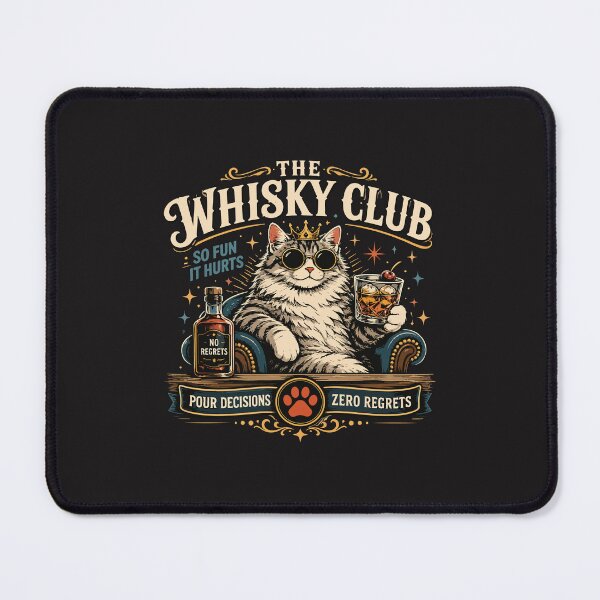 Item preview, Funny Whiskey Cat Club Vintage Drinking Cat Retro Party Animal Design designed and sold by kiralynstration.