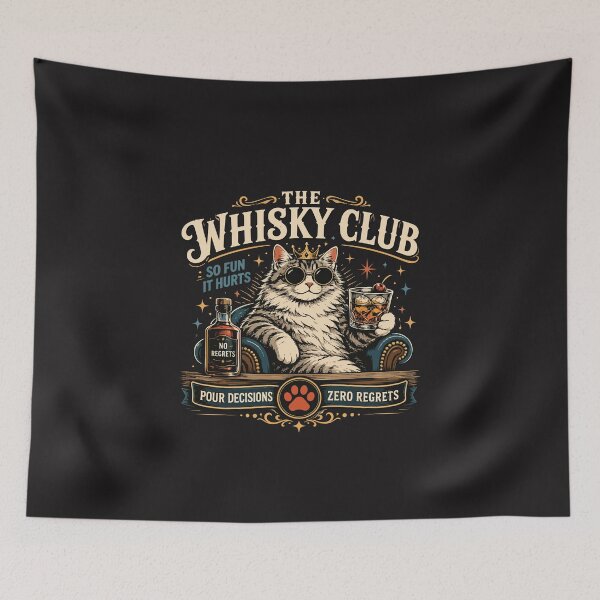 Item preview, Funny Whiskey Cat Club Vintage Drinking Cat Retro Party Animal Design designed and sold by kiralynstration.
