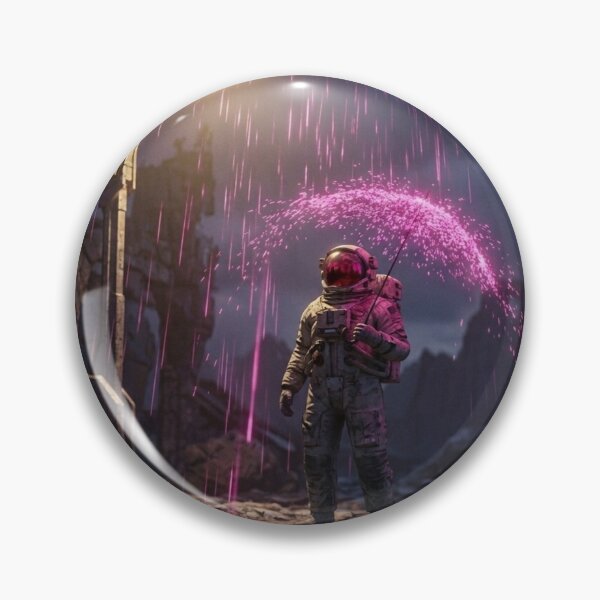 Item preview, Astronaut Under Neon Pink Rain: A Journey Through Stellar Ruins designed and sold by Archive Studio.