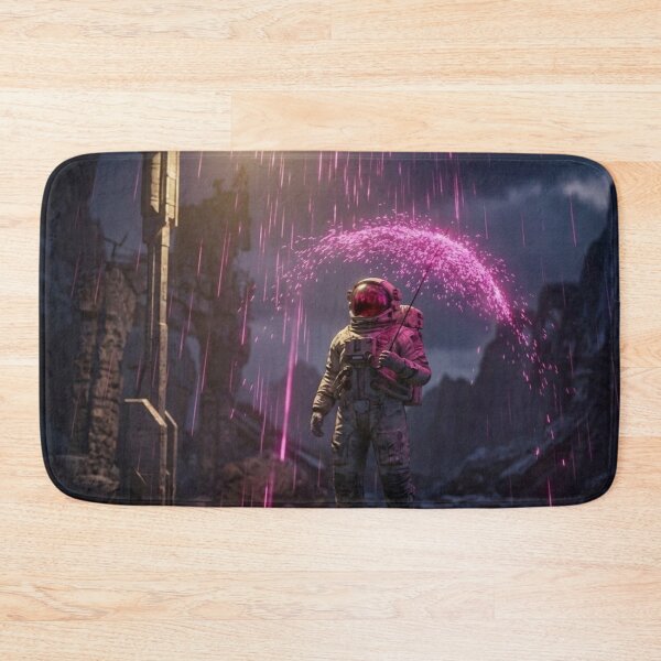 Item preview, Astronaut Under Neon Pink Rain: A Journey Through Stellar Ruins designed and sold by Archive Studio.