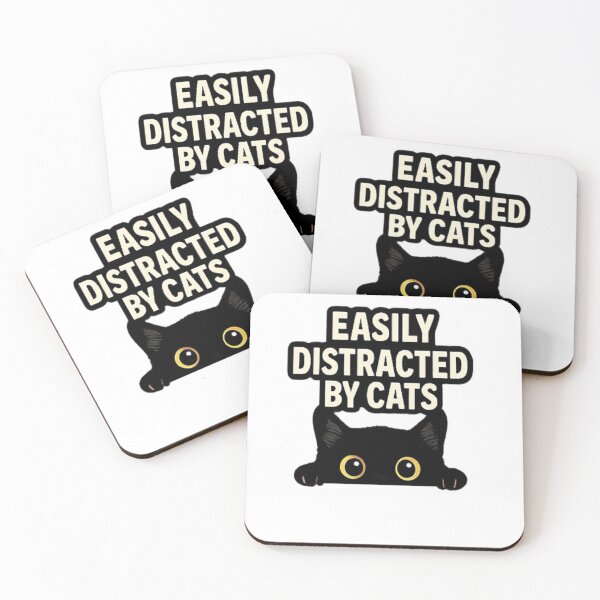 Item preview, Easily Distracted By Cats Funny Cat Lover Design designed and sold by Artbysarmina.