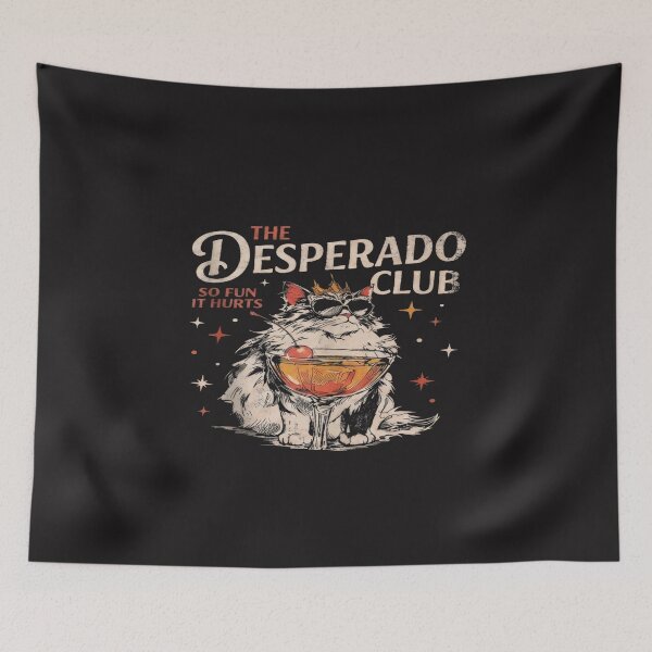 Item preview, Desperado Club Funny Cocktail Cat Vintage Retro Drinking Cat Design designed and sold by kiralynstration.
