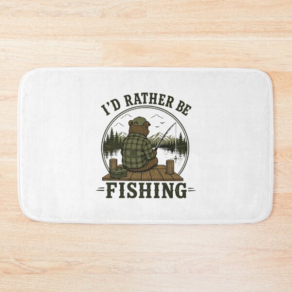 Item preview, I’d Rather Be Fishing Funny Bear Fisherman  designed and sold by American Spirit.