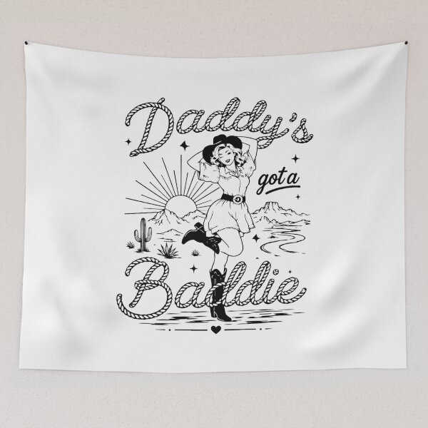 Item preview, Daddys Got A Baddie Funny Cowgirl Vintage Western Rodeo Design designed and sold by kiralynstration.