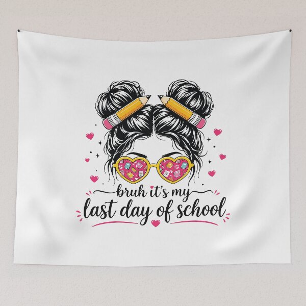 Item preview, Bruh Its My Last Day of School Funny Teacher Girl Retro Design designed and sold by kiralynstration.