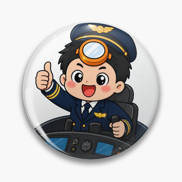 Item preview, KOREA HAENAM - Cute Chibi Pilot Cockpit Sticker designed and sold by KOREA-HAENAM.