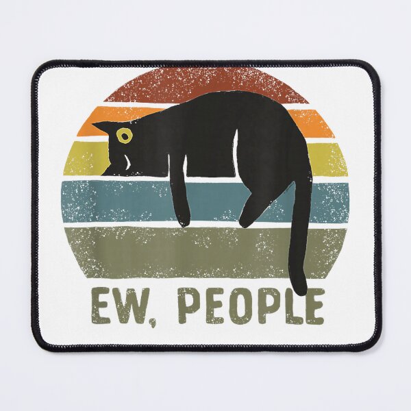 Item preview, Ew People Black Cat Lazy Introvert Anti Social T-Shirt designed and sold by kevincuellar.