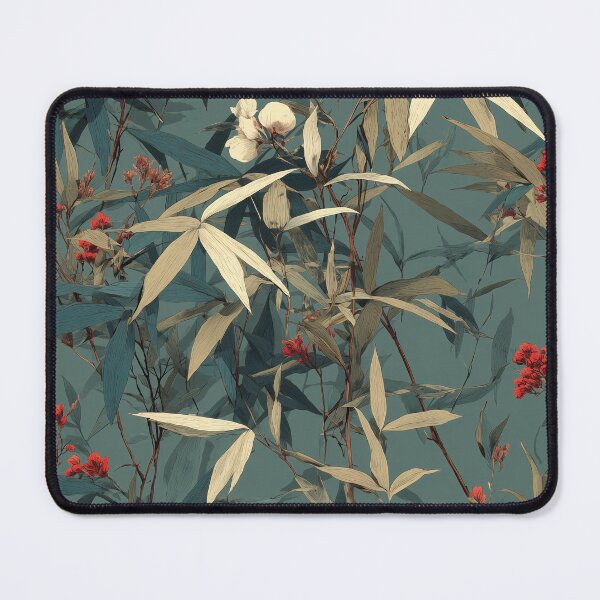 Item preview, Seamless botanical pattern -- vintage Japanese style beige sage teal designed and sold by AmoebaPress.